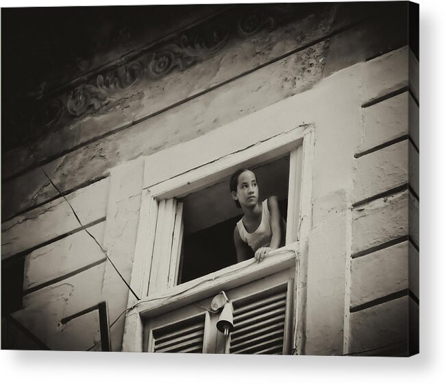 Photography Acrylic Print featuring the photograph The Girl In The Window by Gigi Ebert