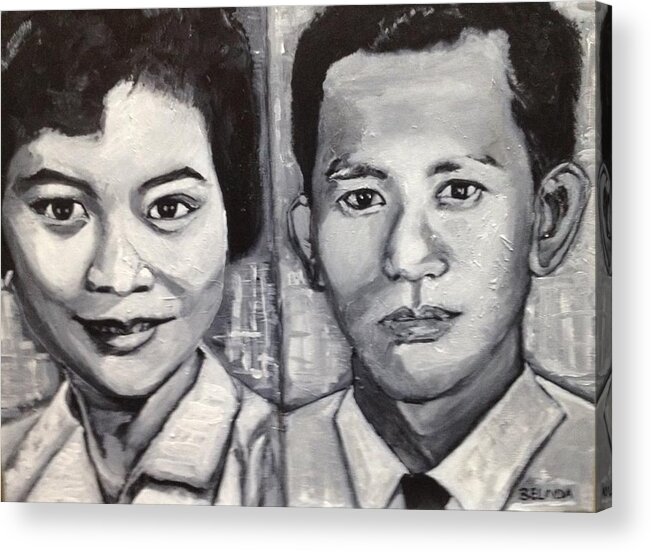 Acrylic Paintings Acrylic Print featuring the painting The Handsome Couple by Belinda Low