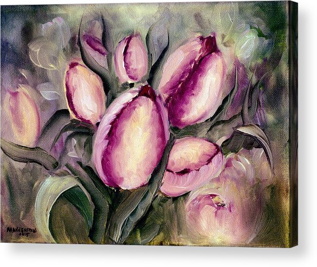 Tulips Acrylic Print featuring the painting The Kings Tulips by Melissa Herrin