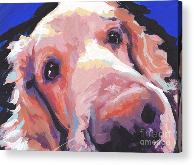 Golden Retriever Acrylic Print featuring the painting The Nose Knows by Lea S