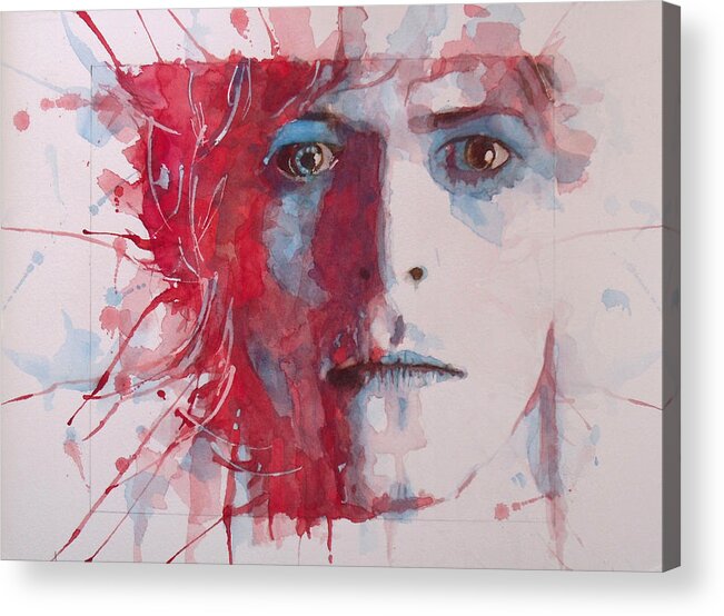 David Bowie Acrylic Print featuring the painting The Prettiest Star by Paul Lovering