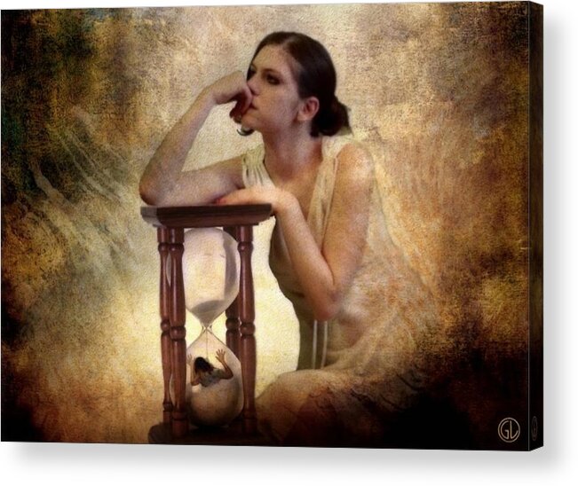 Woman Acrylic Print featuring the digital art The Sandglass by Gun Legler