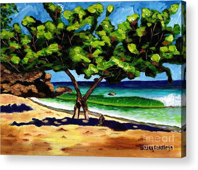 Sea-grape Tree Acrylic Print featuring the painting The Sea-grape tree by Laura Forde