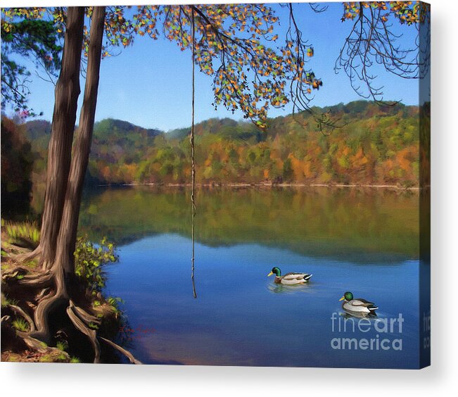 Swim Acrylic Print featuring the digital art The Swimming Hole by Lena Auxier