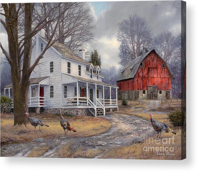 Turkey Acrylic Print featuring the painting The Way It Used to Be by Chuck Pinson