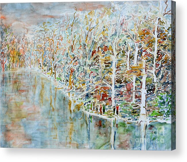 Watercolor Acrylic Print featuring the painting They are calling by Almo M