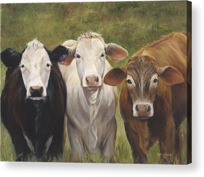 Three Amigos Print Acrylic Print featuring the painting Three Amigos by Cheri Wollenberg