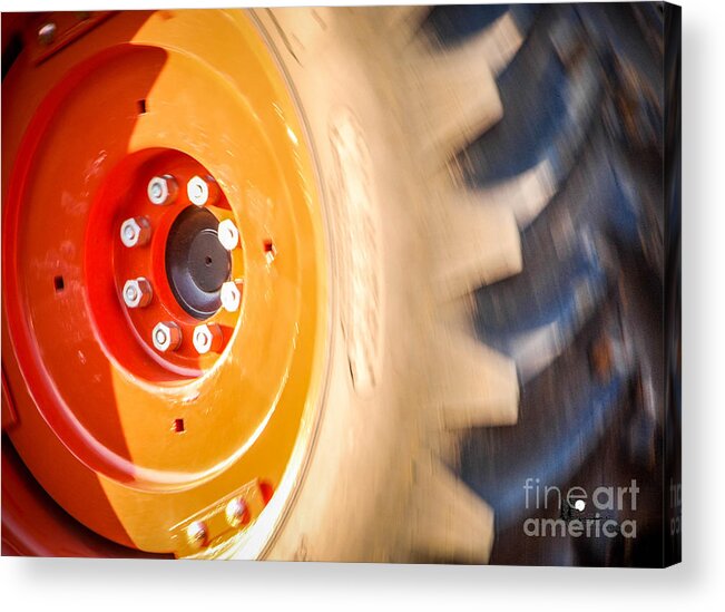 Tractor Acrylic Print featuring the photograph Tractor Tire by Grace Grogan
