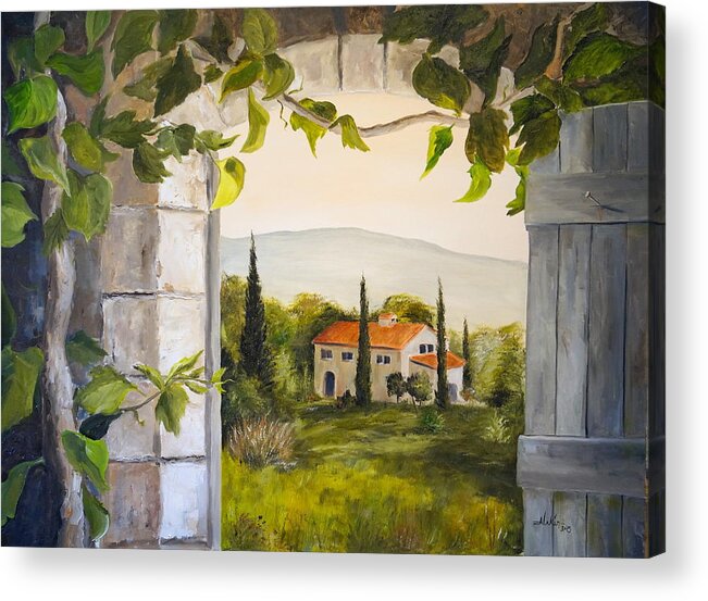 Italy Acrylic Print featuring the painting Tuscan View by Alan Lakin