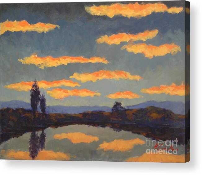 Seascapes Acrylic Print featuring the painting Twilight II by Monica Elena