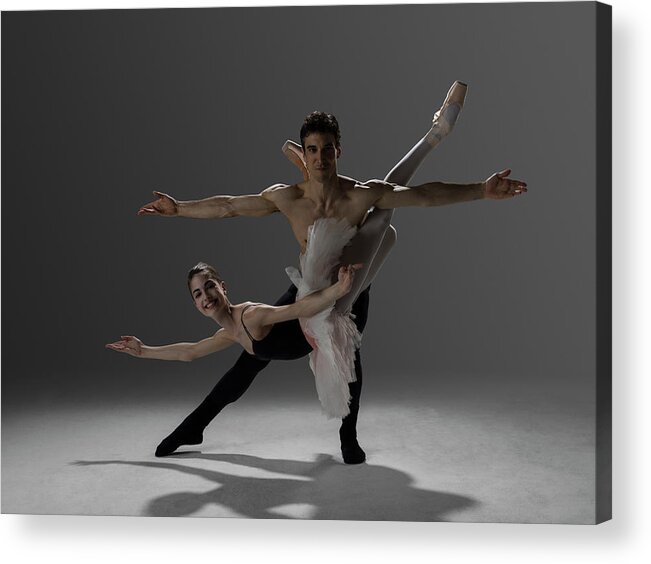 Ballet Dancer Acrylic Print featuring the photograph Two Ballet Dancers Performing Pas De by Nisian Hughes