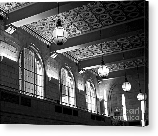 New Haven Acrylic Print featuring the photograph Union Station Balcony - New Haven by James Aiken
