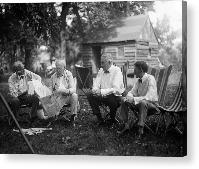 Henry Ford Acrylic Print featuring the photograph Us Industrialists And Us President by Library Of Congress