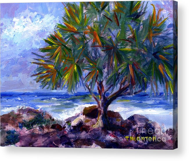 Hawaii Acrylic Print featuring the painting View at Maku'u by Diane Thornton