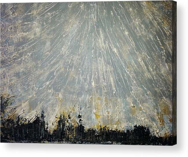Acryl Painting Structured Acrylic Print featuring the painting W1 - thunderstorm by KUNST MIT HERZ Art with heart
