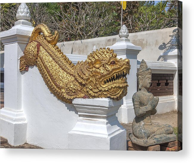 Scenic Acrylic Print featuring the photograph Wat Chedi Liem Phra Ubosot Gate Makara DTHCM0836 by Gerry Gantt