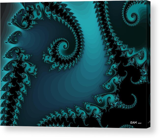 Fractal Art Acrylic Print featuring the digital art Watchers on the Chalcedony Slide by Elizabeth McTaggart