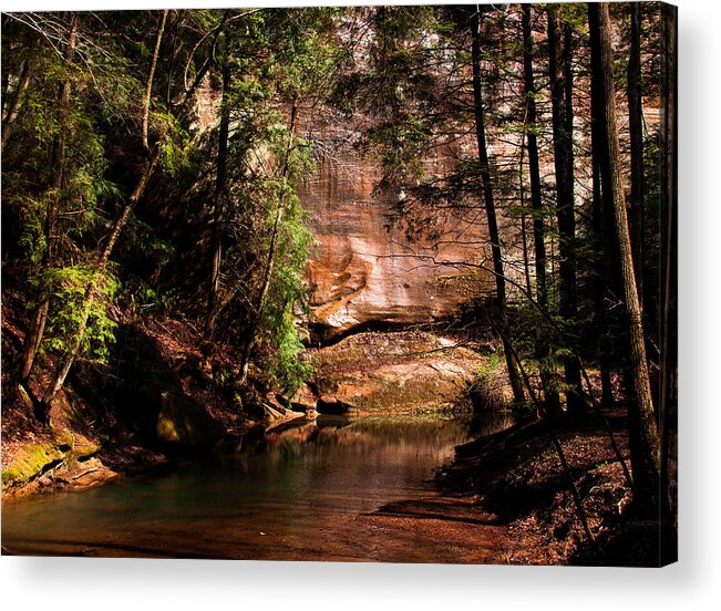 Creek Acrylic Print featuring the photograph Water and sandstone by Haren Images- Kriss Haren