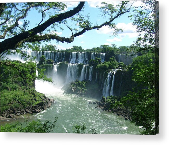 Scenics Acrylic Print featuring the photograph Water Fall Iguazu Argentina by Roxana Wegner