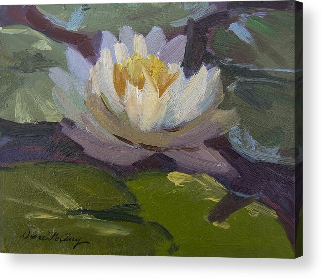 Water Lily Acrylic Print featuring the painting Water Lily 1 by Diane McClary