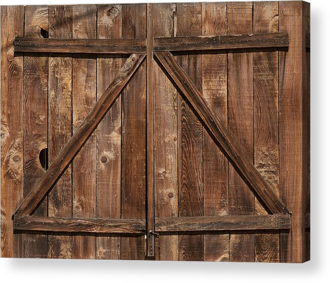 Weathered Acrylic Print featuring the photograph Weathered Barn Door by Spiderplay
