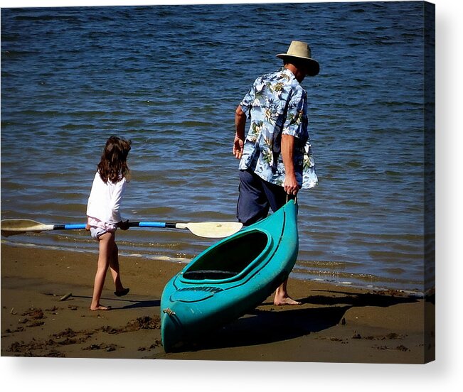 Kayak Acrylic Print featuring the photograph We're Going for a Paddle by Peter Mooyman