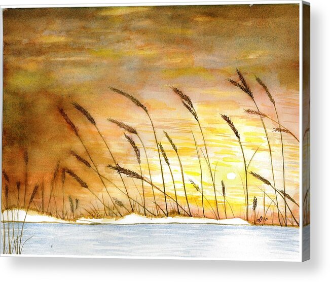 Wheat Acrylic Print featuring the painting Wheat by David Bartsch