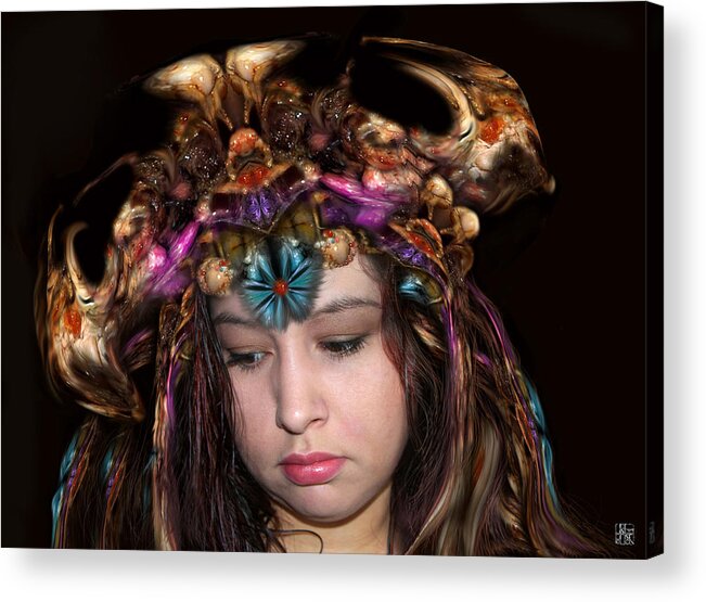 digital Art Acrylic Print featuring the digital art White Meat and Bones Tiara by Otto Rapp