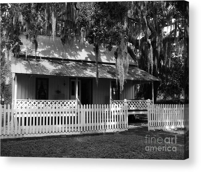White Picket Fence Acrylic Print featuring the photograph White Picket Fence by Mel Steinhauer