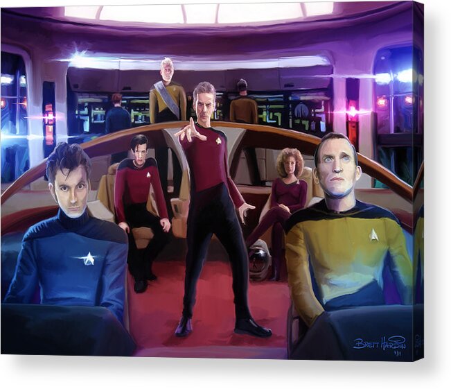 Doctor Who Acrylic Print featuring the painting Who Trek by Brett Hardin