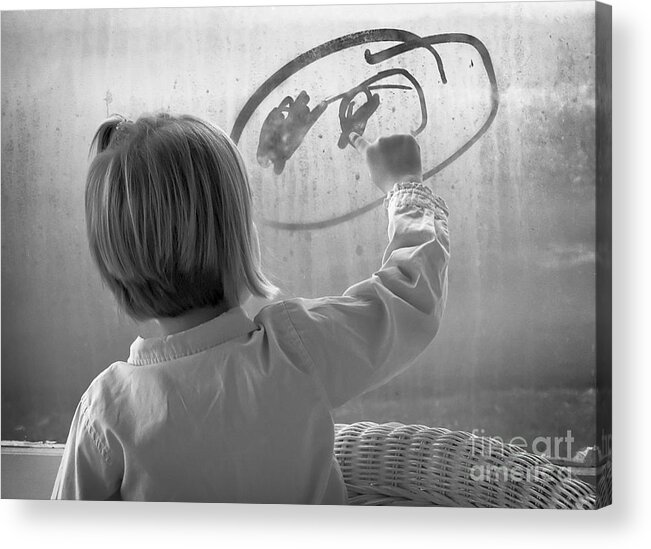 Black And White Acrylic Print featuring the photograph Window Painting by Tom Brickhouse