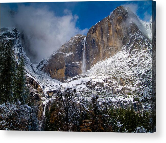 Yosemite Acrylic Print featuring the photograph Winter at Yosemite Falls by Bill Gallagher
