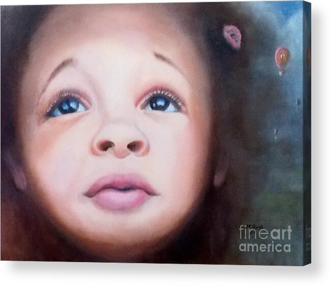 Child Acrylic Print featuring the painting Wonderment by Marlene Book