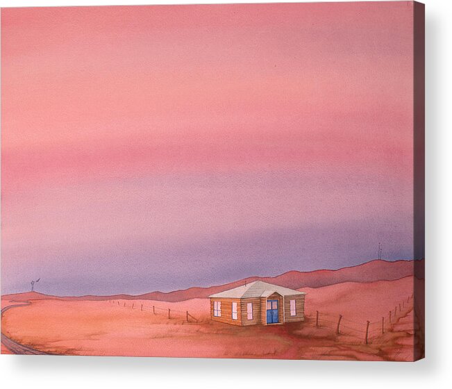 Great Plains Art Acrylic Print featuring the painting Wyoming Homestead by Scott Kirby