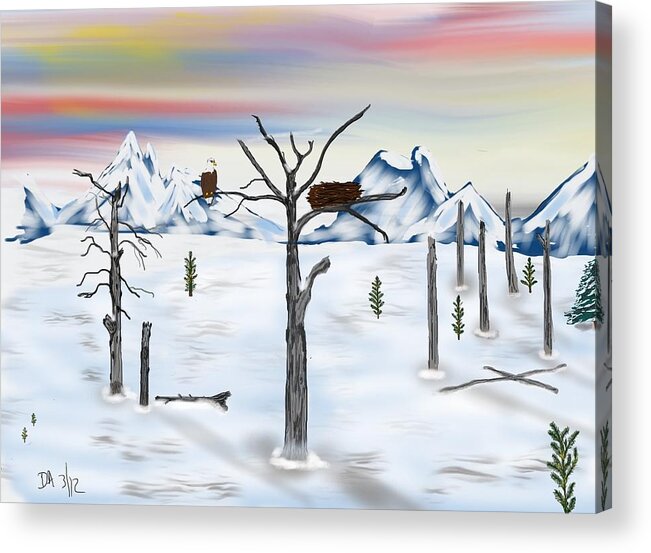 Wild Life Acrylic Print featuring the digital art Yellowstone Years After by Don Ackley