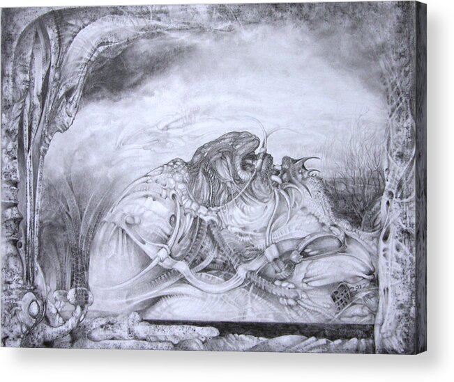 Art Of The Mystic Acrylic Print featuring the drawing Ymir At Rest by Otto Rapp