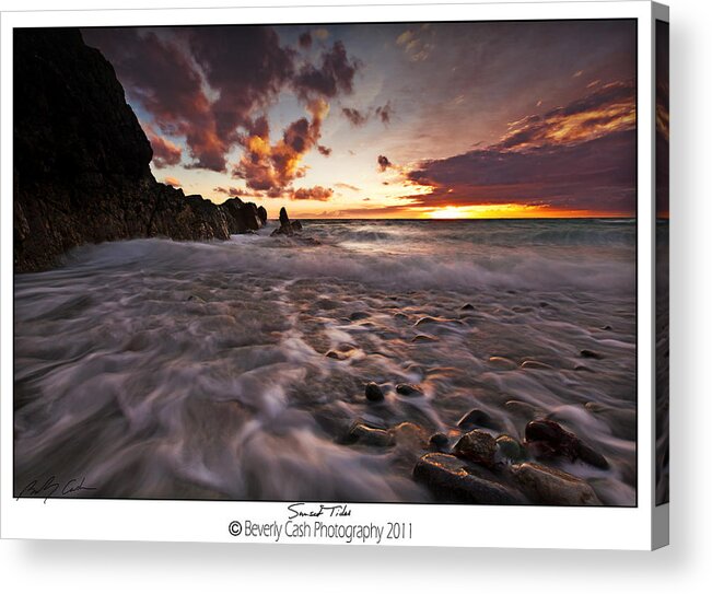 Sunset Acrylic Print featuring the photograph Sunset Tides - Porth Swtan by B Cash