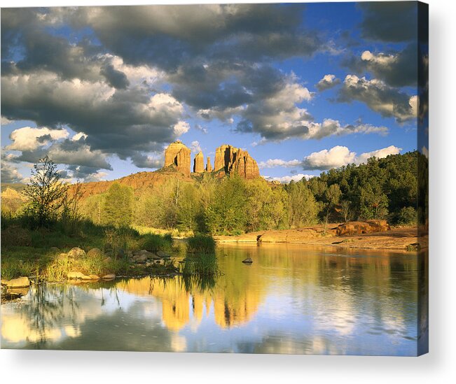 00175003 Acrylic Print featuring the photograph Cathedral Rock Reflected In Oak Creek #1 by Tim Fitzharris