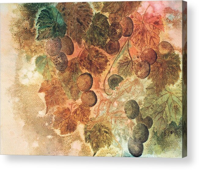 Grapes Acrylic Print featuring the painting Sunshine Coming Through #1 by Elise Boam
