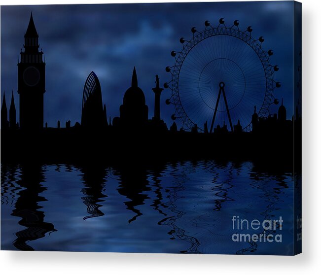 London Acrylic Print featuring the digital art London skyline #4 by Michal Boubin