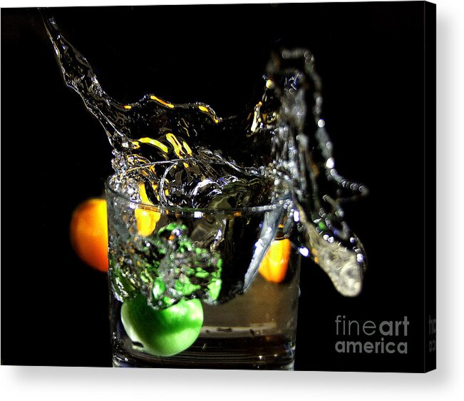 Glass Acrylic Print featuring the photograph A splash in the glass by Rob Hawkins