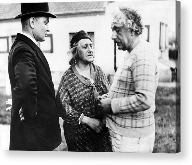 History Acrylic Print featuring the photograph Albert Einstein And His Wife Elsa by Everett