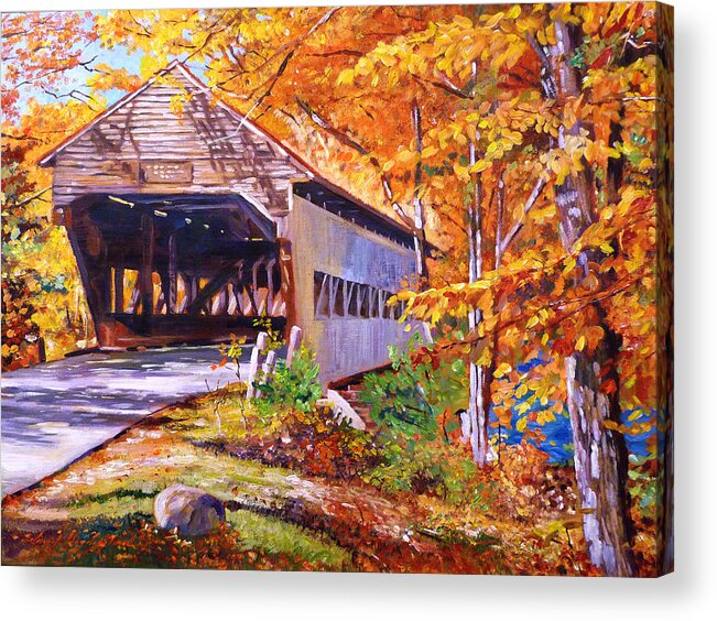 Landscape Acrylic Print featuring the painting Autumn Love Story by David Lloyd Glover