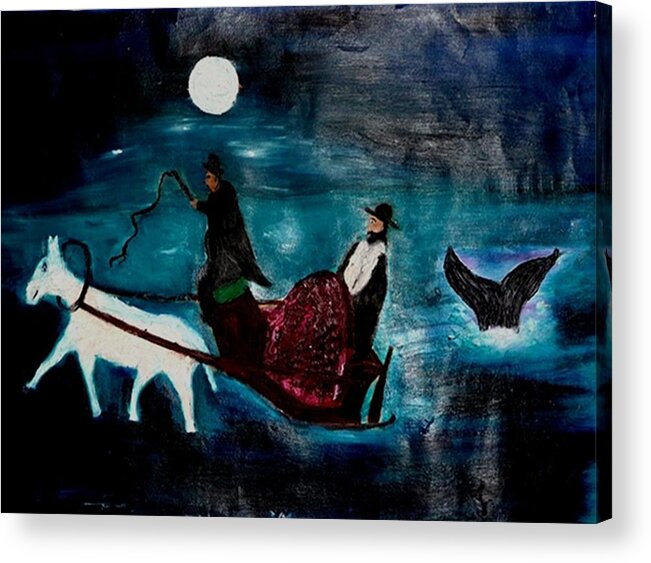 Jewish Acrylic Print featuring the painting Baal Shem Tov in His Carriage by Eliezer Sobel