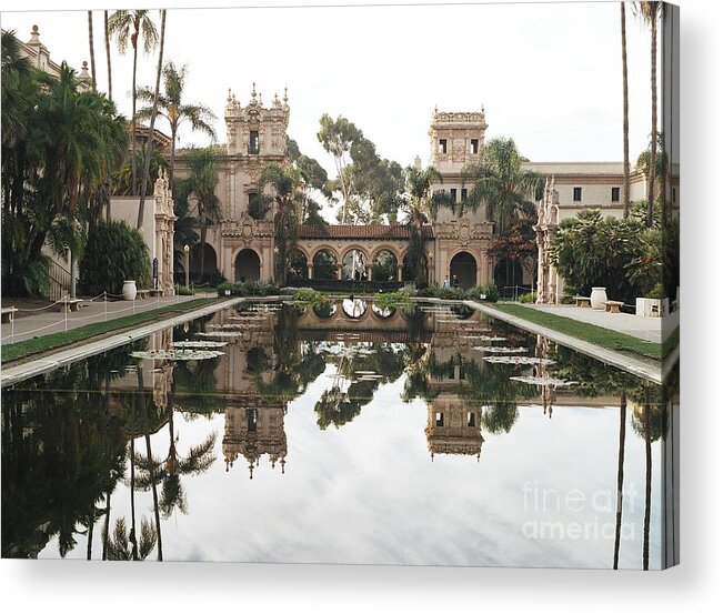 Reflection Of The Koi Pond In Balboa Park San Diego Acrylic Print featuring the photograph Balboa Park by Dean Robinson