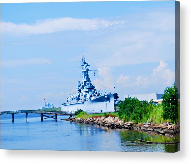 Battle Acrylic Print featuring the photograph Battle Ship in Color by Malania Hammer