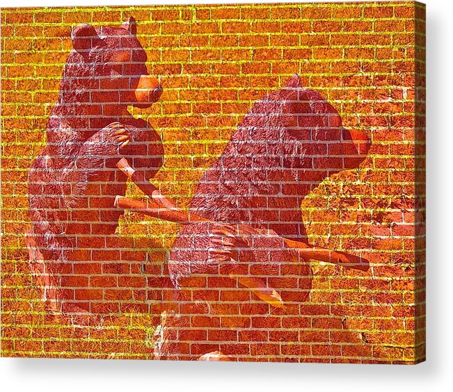 Bears Acrylic Print featuring the photograph Bear Wall by Randy Rosenberger