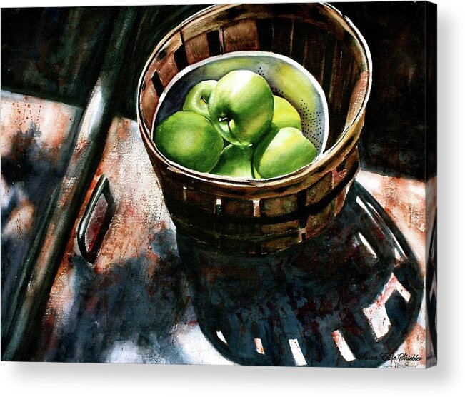 Apples Acrylic Print featuring the painting Cellar Door by Susan Elise Shiebler