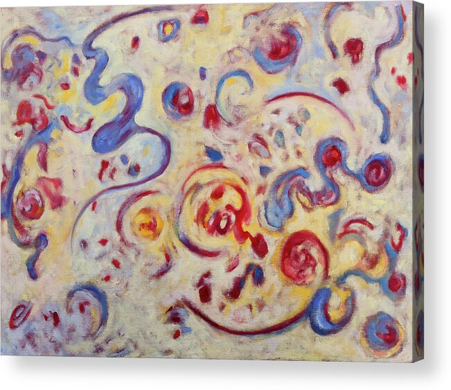 Energy Acrylic Print featuring the painting Coalescing 8 by Shoshanah Dubiner