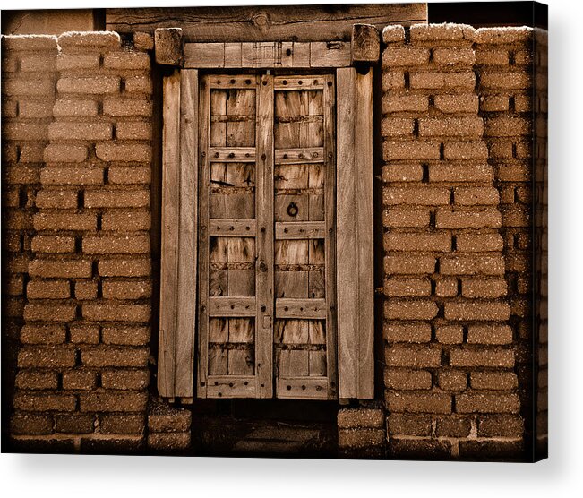 Wooden Door Acrylic Print featuring the photograph Albuquerque, New Mexico - Colonial Gate by Mark Forte